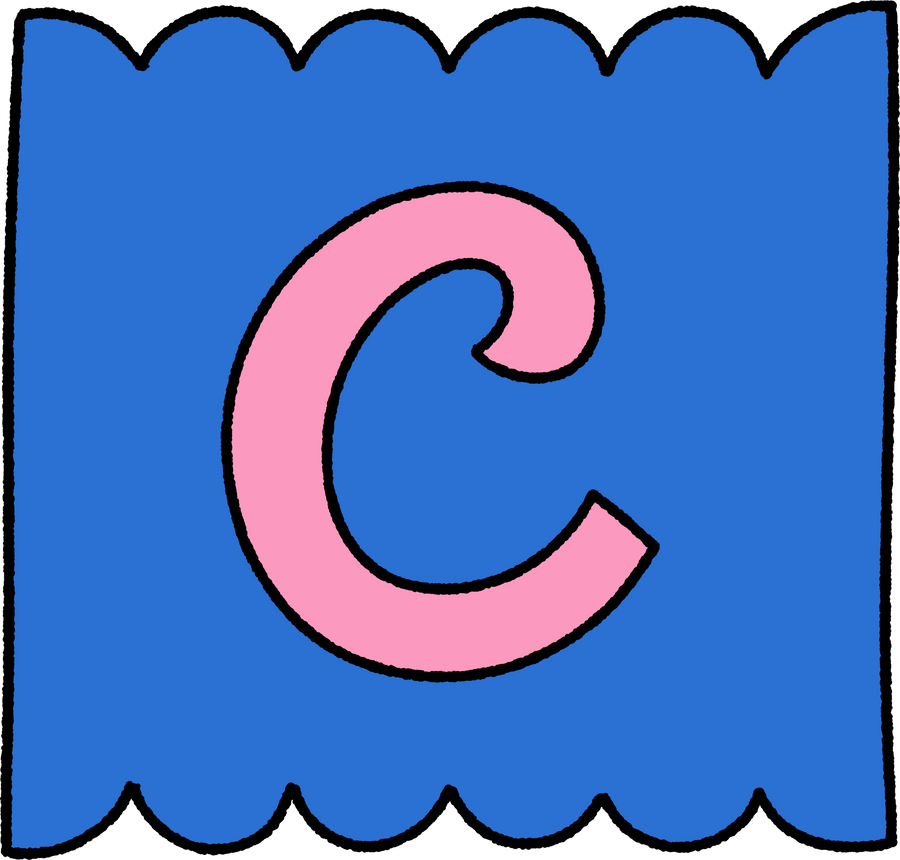 Ransom note letter hand drawn alphabet lowercase C