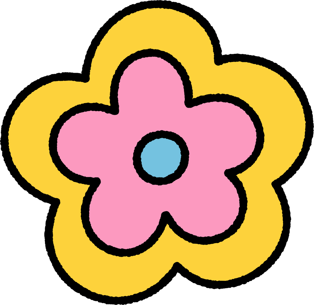 pop retro groovy flower